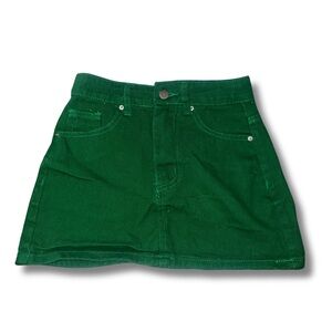 SHEIN Green Denim Mini Skirt